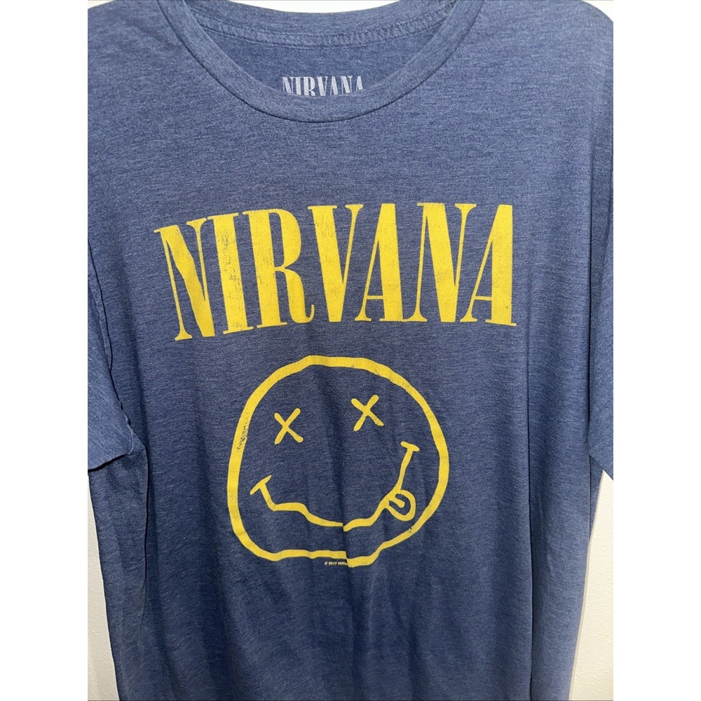 Men Nirvana Blue Shirt Cotton Polyester . Used Good Condition. Size 2xL - Picture 2 of 8